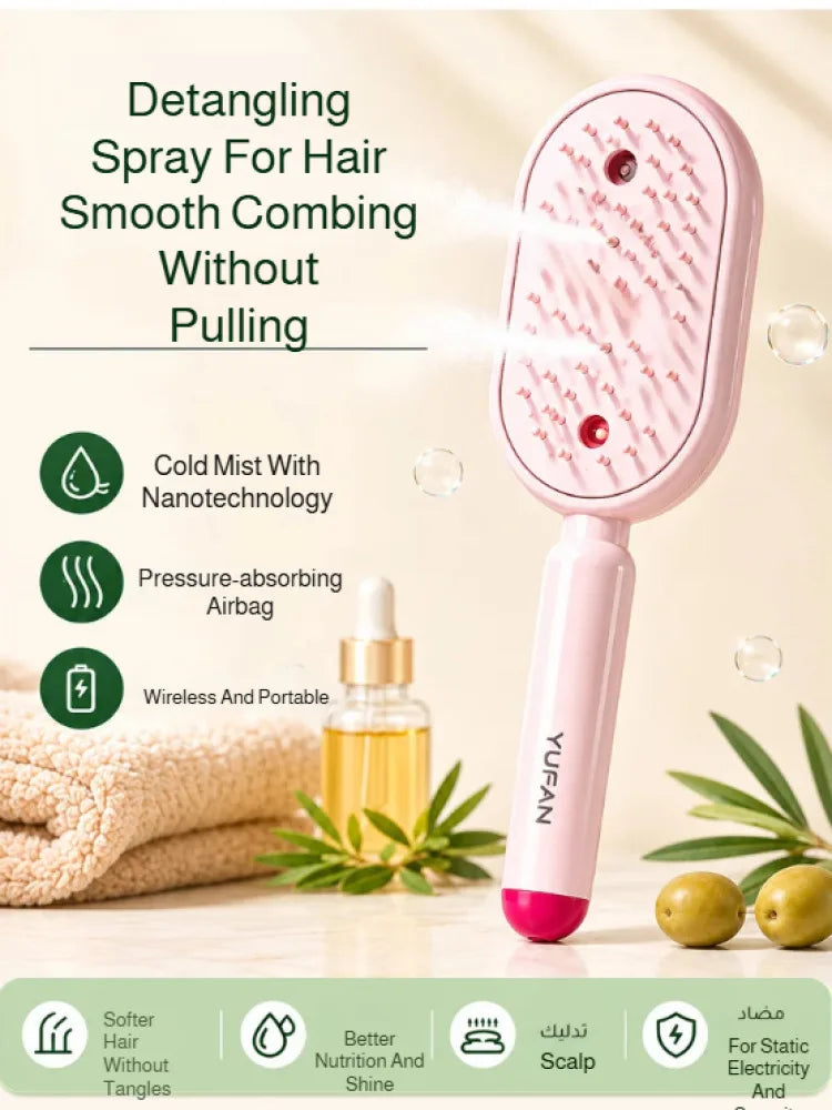 Electric massage comb with aromatic oil spray Red Light Hair Brush Anti Hair Loss Scalp Massager Home Salon Use