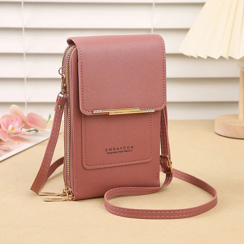 Crazy Bag Fashion Touch Screen Lock Cell Phone Bag Women&