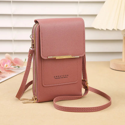 Crazy Bag Fashion Touch Screen Lock Cell Phone Bag Women&