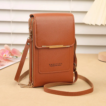 Crazy Bag Fashion Touch Screen Lock Cell Phone Bag Women&