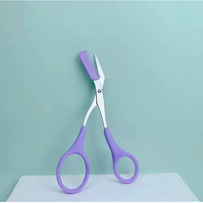 Eyebrow trimming scissors, built-in comb - made of stainless steel material, precise grooming tool, creating perfect eyebrows