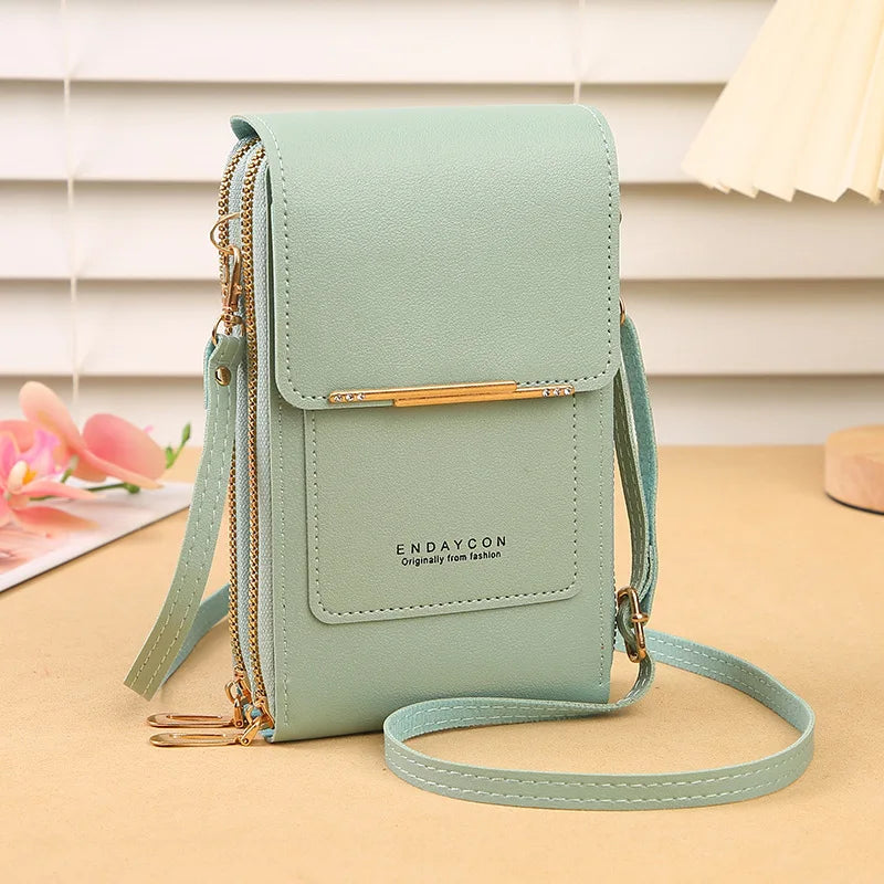 Crazy Bag Fashion Touch Screen Lock Cell Phone Bag Women&