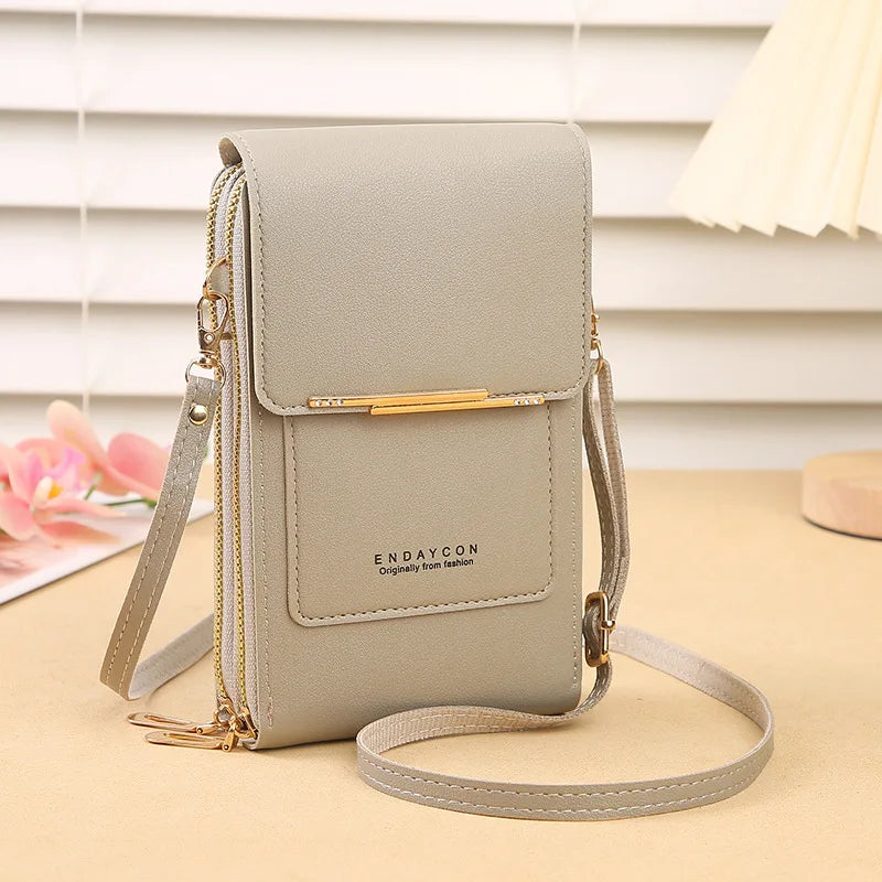 Crazy Bag Fashion Touch Screen Lock Cell Phone Bag Women&