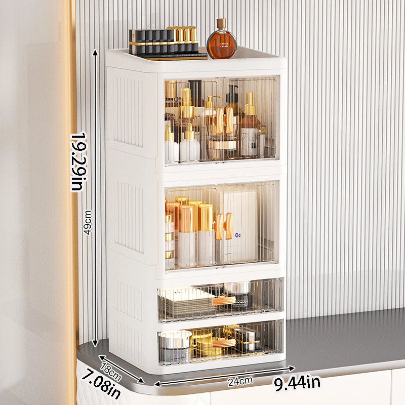 1 Large-Capacity Cosmetic Storage Box, Drawer-Style Desktop Organizer, Desktop Organizer for Skincare Products and Lipsticks, Made of Durable Plastic, Suitable for Bathroom, Dressing Table, Home Decoration, and Desktop Organi