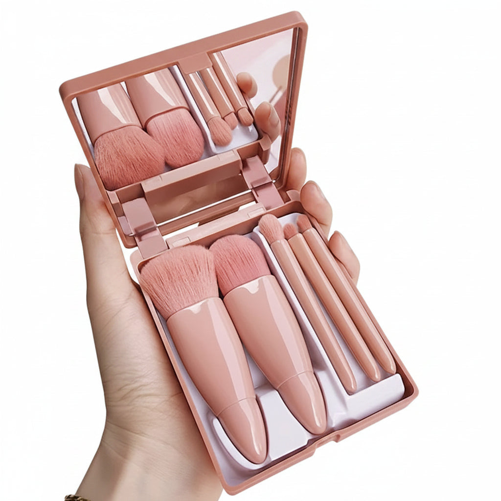 Set de 5 Brochas de Maquillaje con Espejo