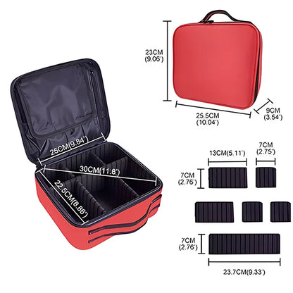 Travel Makeup Bag for Women Waterproof Cosmetic Case with Beauty Brush Storage Professional Tool Organizer Embroidery Design
