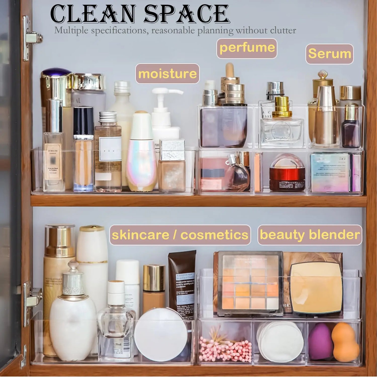 Makeup Organizer for Drawer, Makeup Organizer for Vanity, Countertop, Bathroom, Kitchen and Cabinet Storage Boxes