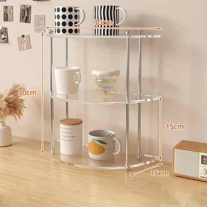 Acrylic Bathroom Vanity Organizer Perfume Organizer For Dresser Countertop Shelf Makeup Count Shelf Desktop Storage For Kitchen