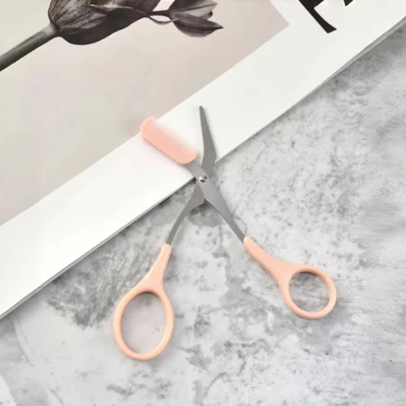 Eyebrow trimming scissors, built-in comb - made of stainless steel material, precise grooming tool, creating perfect eyebrows