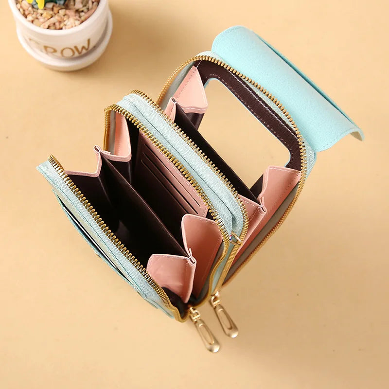 Crazy Bag Fashion Touch Screen Lock Cell Phone Bag Women&