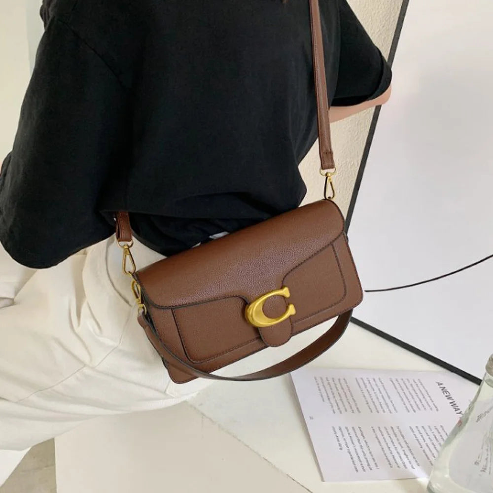 Double-Strap Small Square Crossbody Bag – Stylish Underarm Shoulder Purse for Women