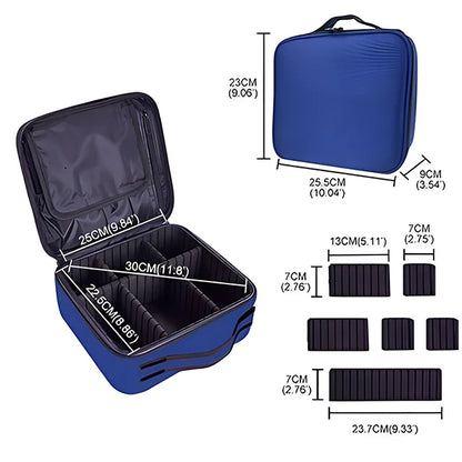 Travel Makeup Bag for Women Waterproof Cosmetic Case with Beauty Brush Storage Professional Tool Organizer Embroidery Design