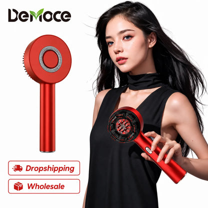 Electric Vibration Massage Comb Red Light Scalp Brush Stimulating Oil Applicator Hair Strengthening Root Care Daily Use