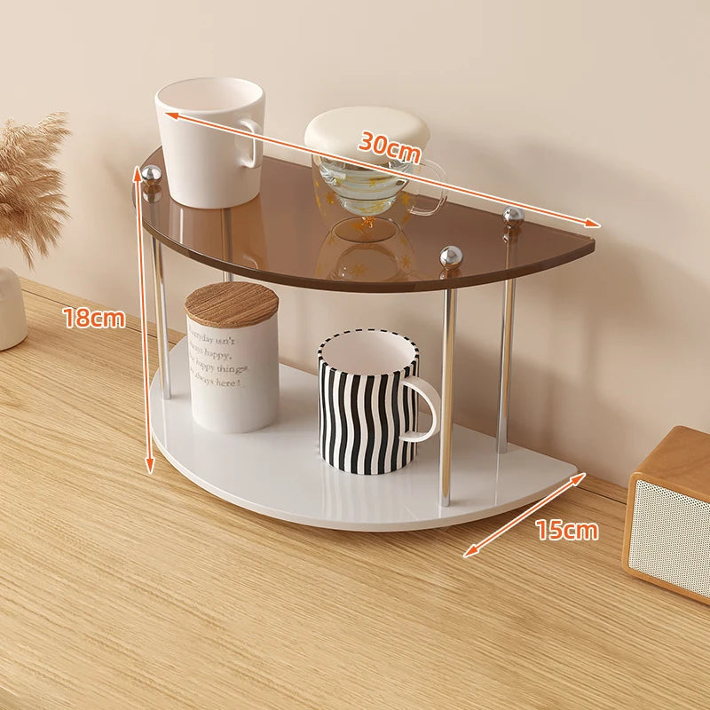 Acrylic Bathroom Vanity Organizer Perfume Organizer For Dresser Countertop Shelf Makeup Count Shelf Desktop Storage For Kitchen