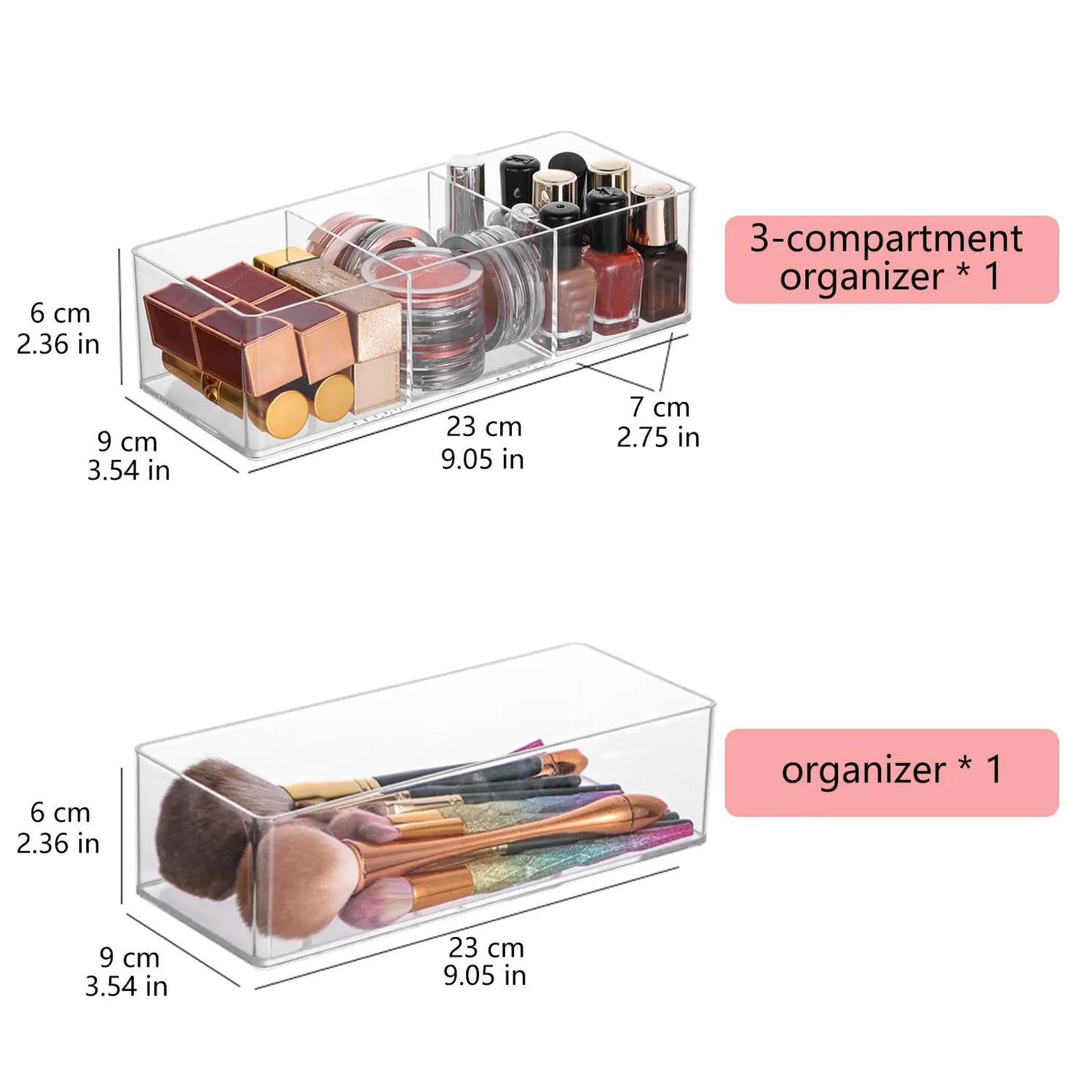 Makeup Organizer for Drawer, Makeup Organizer for Vanity, Countertop, Bathroom, Kitchen and Cabinet Storage Boxes