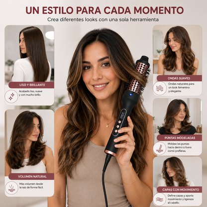 Cepillo Térmico Ionic Style 3 en 1 | Seca, Alisa y Moldea
