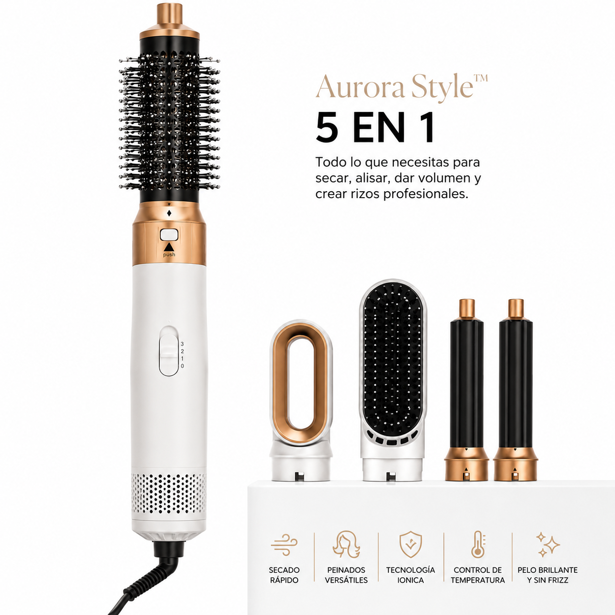 Aurora Style™ – Cepillo Secador 5 en 1 Profesional