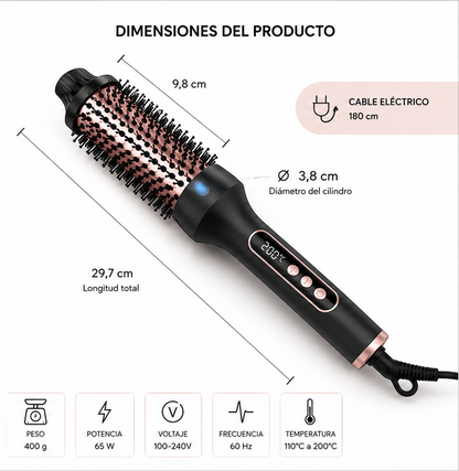 Cepillo Térmico Ionic Style 3 en 1 | Seca, Alisa y Moldea