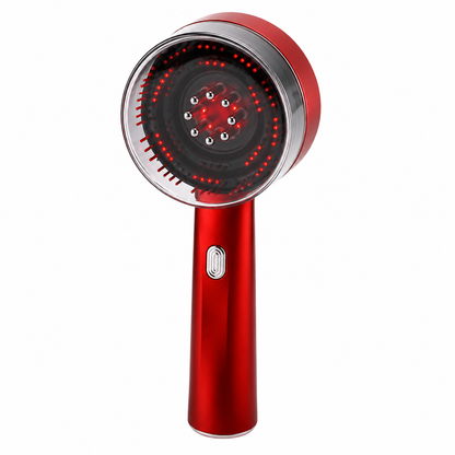 Cepillo Masajeador Capilar LED Rojo