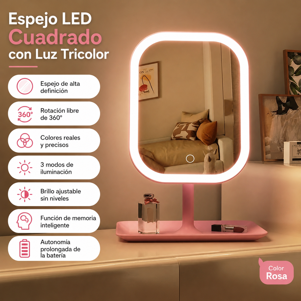 Aurora Lumi™ – Espejo LED de Maquillaje