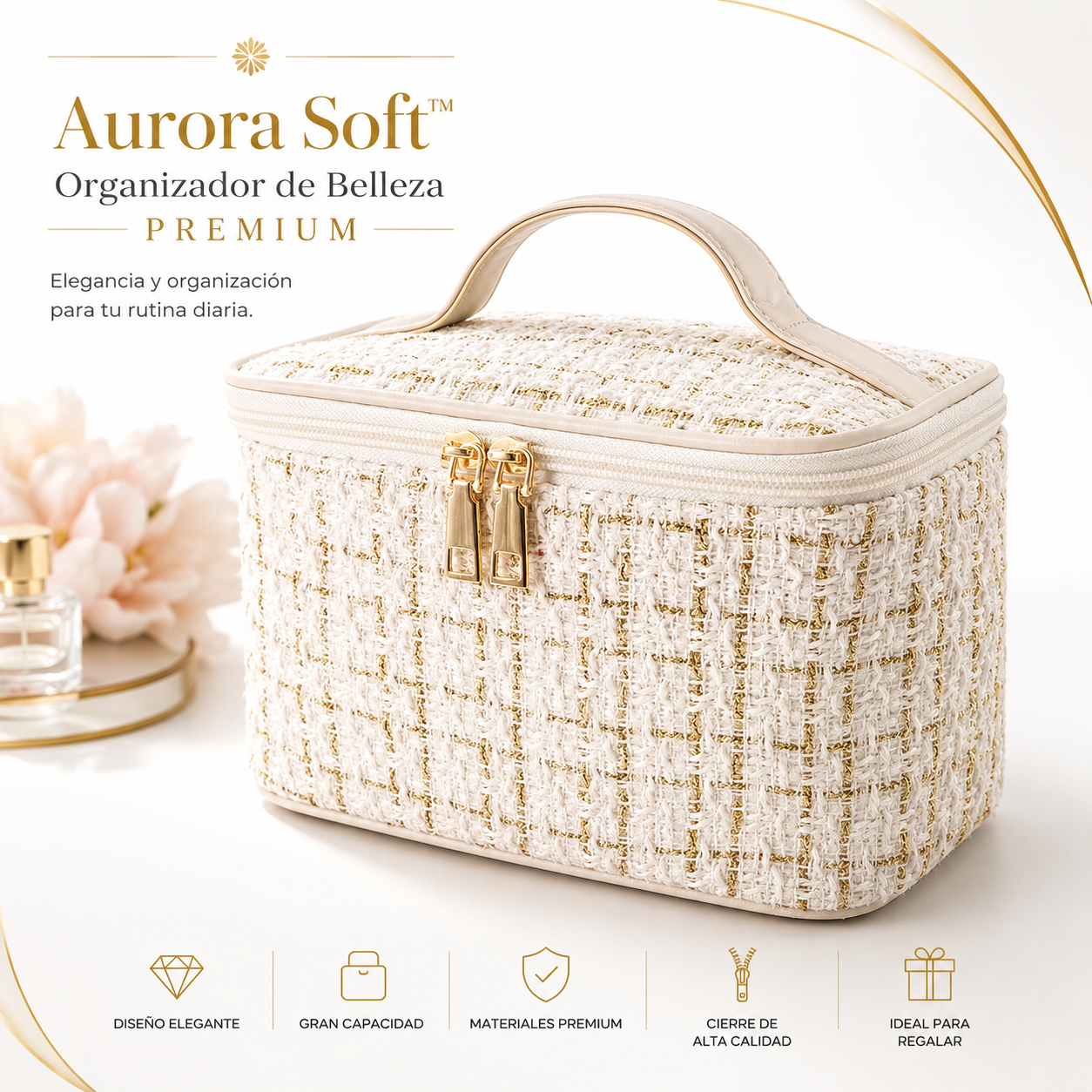 Aurora Soft™ – Organizador de Belleza Premium