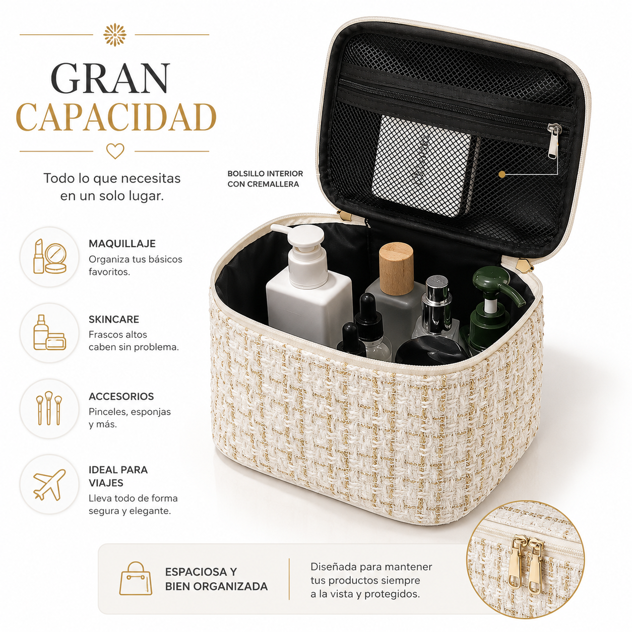 Aurora Soft™ – Organizador de Belleza Premium
