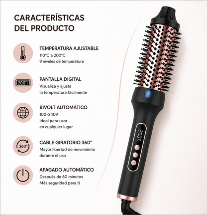 Cepillo Térmico Ionic Style 3 en 1 | Seca, Alisa y Moldea