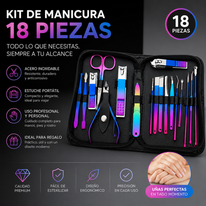Aurora Bella™ – Kit Premium de Manicura (18 Piezas)