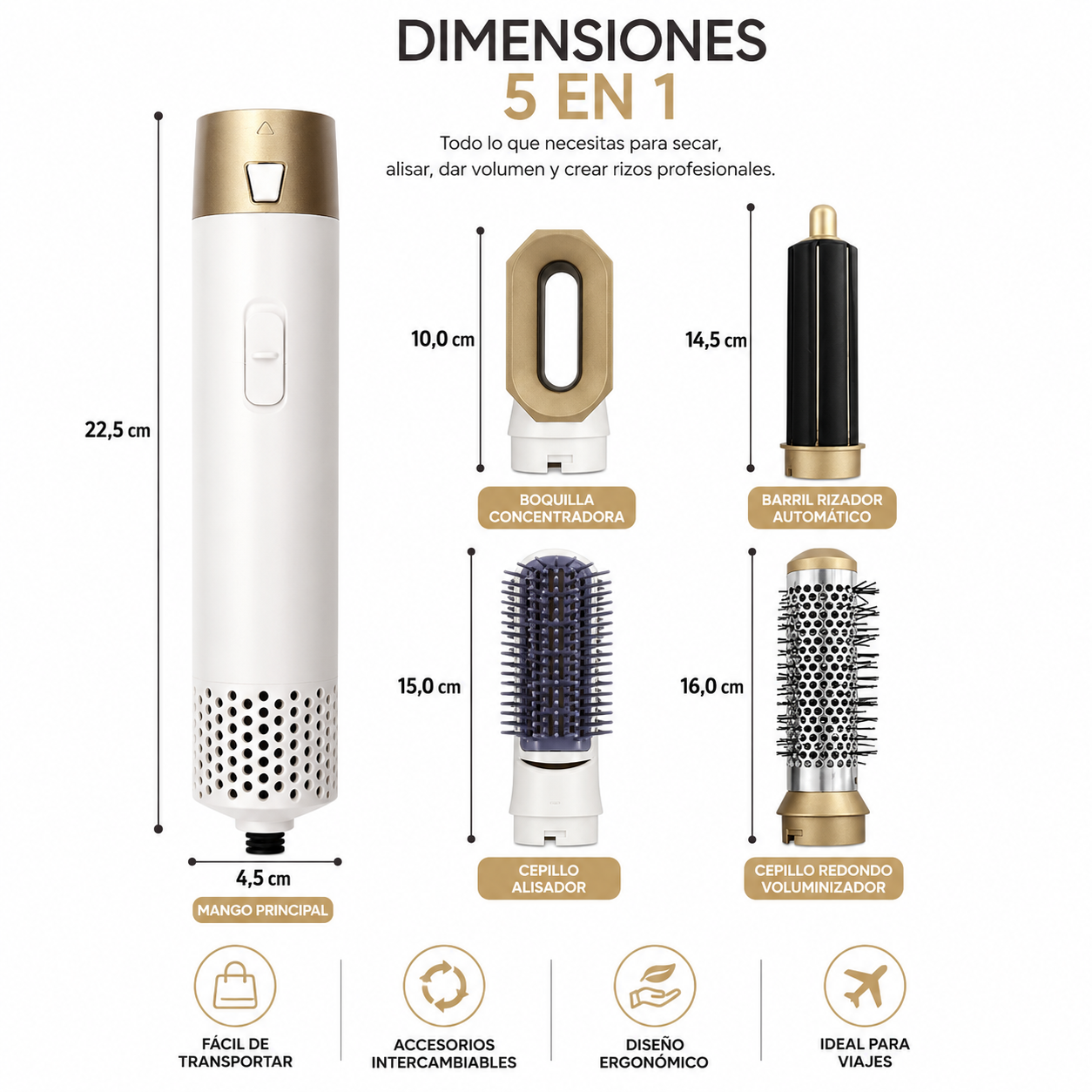 Aurora Style™ – Cepillo Secador 5 en 1 Profesional